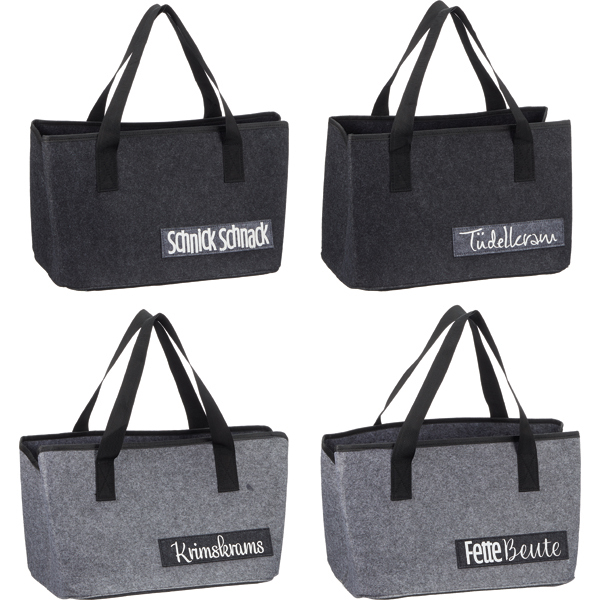 Filz Tasche 4fach sort. 40x26,5cm