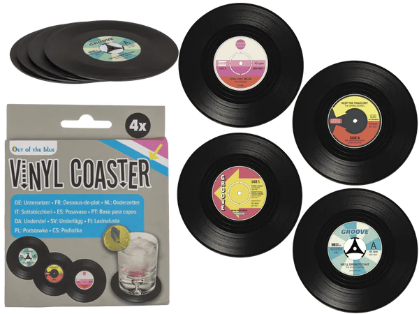 [OOTB-71/3075] Untersetzer, Vinyl-Schallplatte, D: ca. 11 cm,
