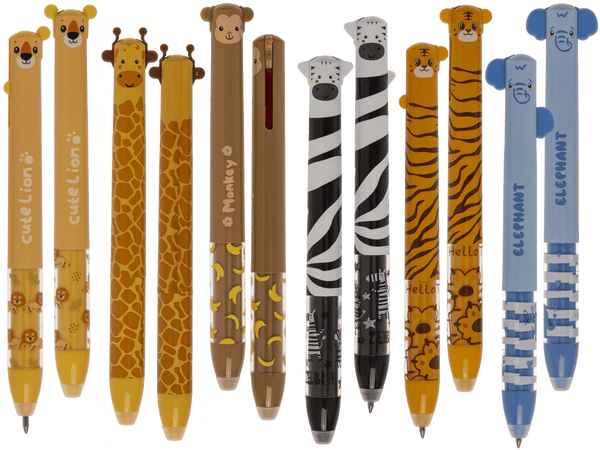 Zweifarbiger radierbarer Stift, Wildtiere,