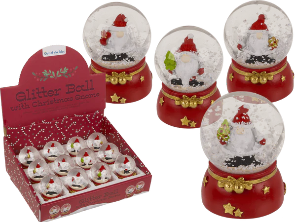[OOTB-950159] Schneekugel, Wichtel, auf Sockel,4,5 x 4,5 x 6 cm,
