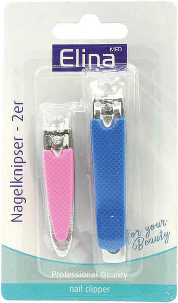 [WERM-52113] Nagelknipser 2er auf Karte farbig sort. 7cm / 5cm