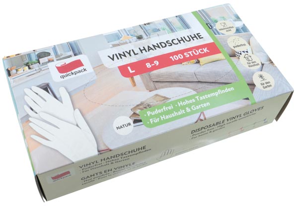 Einweghandschuhe Vinyl 100er Größe L extra dünn