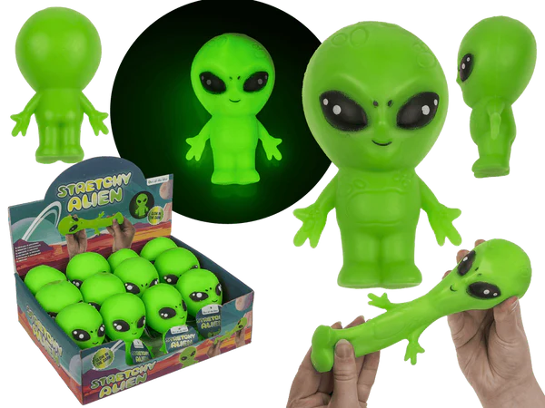 [OOTB-59/2237] Stretch-Alien, Glow in the Dark, 8 x 12 x 6 cm,