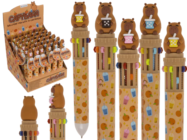 [OOTB-29/2603] Kugelschreiber mit 10-farbigen Minen, Capybara,