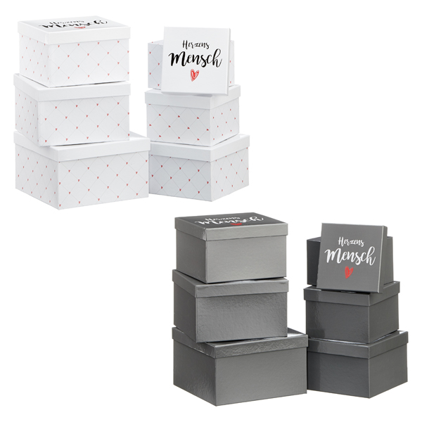 [CEP-44497] Boxenset, Herzensmensch, quadratisch, 2/s, 6er Set