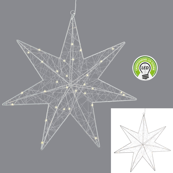 [CEP-33987] LED Stern Silberdraht, 30LED, 50cm d