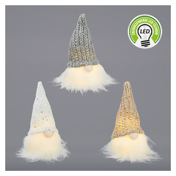 [CEP-64296] LED Wichtel, Strick, 3/s, kurz, ca. 15cmH