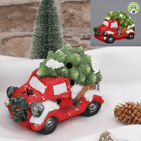 [CEP-52736] Truck mit Weihnachtsbaum mit LED Licht, S, ca.14cm