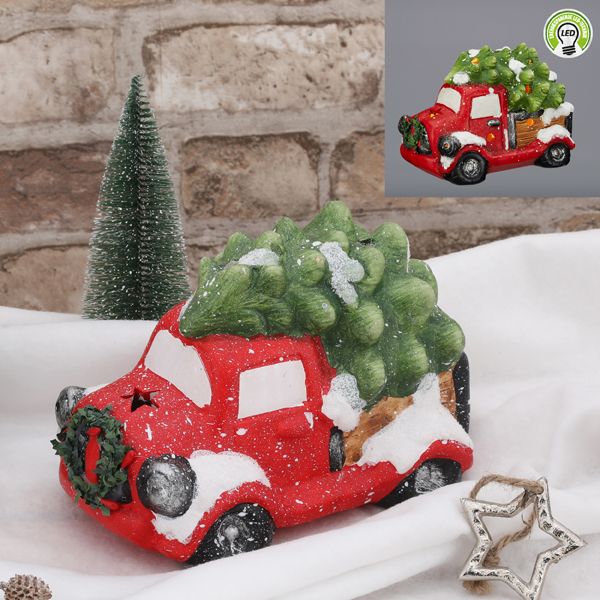 [CEP-52737] Truck mit  Weihnachtsbaum mit LED Licht, M, ca.20cm
