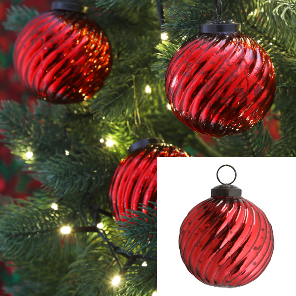Christbaumkugel Raute, rot, ca.8cmD
