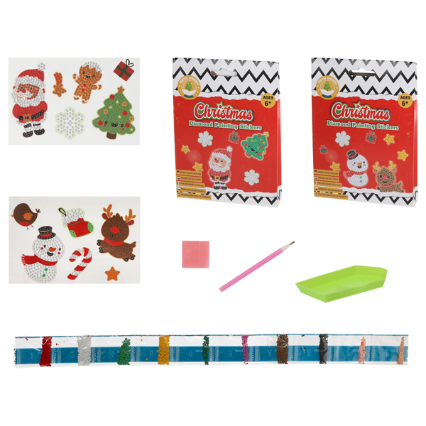 Diamond Painting Sticker Weihnachten, 6er Set, 2/s