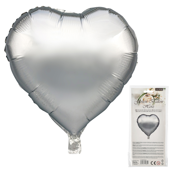 [CEP-82240] Folienballon "Herz" silber ,  ca. 45cm