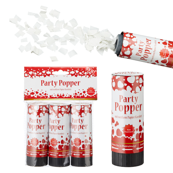 [CEP-70791] Party Popper LOVE, 3er, S, 10cm