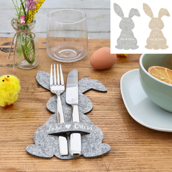 [CEP-68315] Besteckhalter Osterhase Filz 2/s