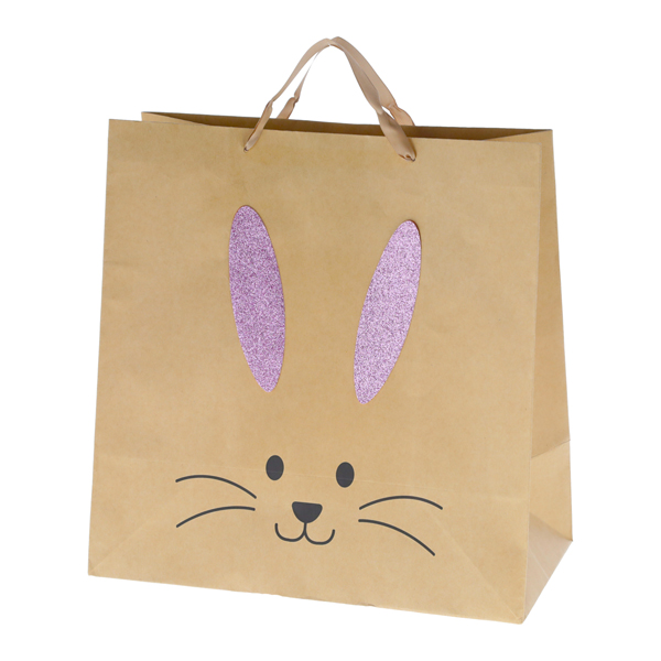 [CEP-45453] Kraftpapier Geschenktüte Hase, 3D, L, ca. 38cmH