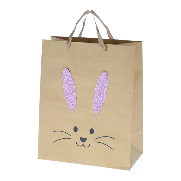 [CEP-45452] Kraftpapier Geschenktüte Hase, 3D, M, ca. 34cmH
