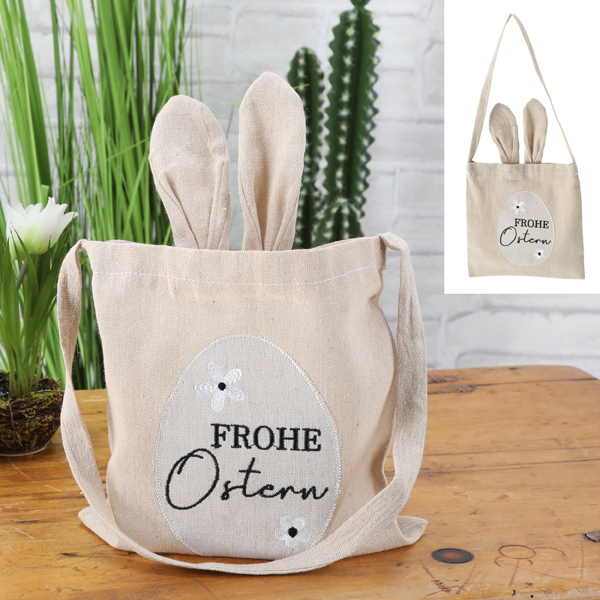 [CEP-54276] Tasche Froh Ostern mit Hasenohren, ca.24x24cm