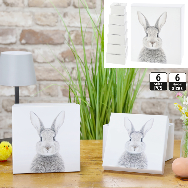 [CEP-46079] Boxenset Hase, quadratisch, 6er Set