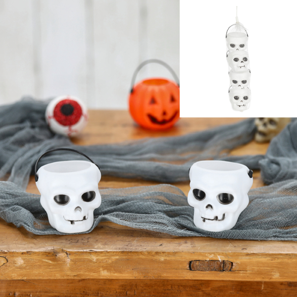 [CEP-66373] Halloween Schädel Kessel, mini, 4er Set, ca. 7cmD
