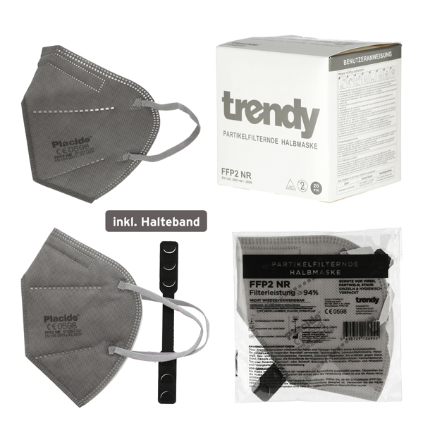 [CEP-65601] FFP2 NR Maske, GRAU, Marke: Trendy
