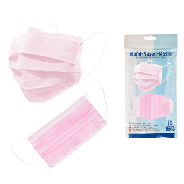[CEP-91676] Mund-Nasen-Maske, 10er Beutel, rosa