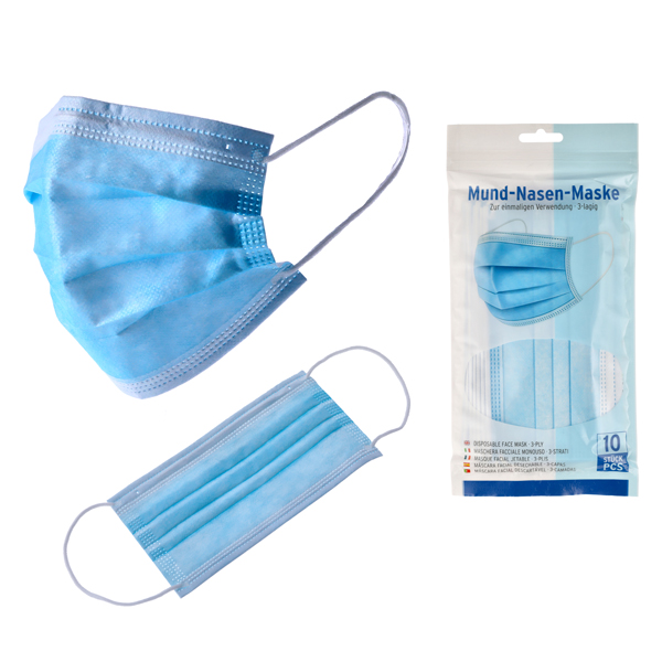 [CEP-91677] Mund-Nasen-Maske, 10er Beutel, blau