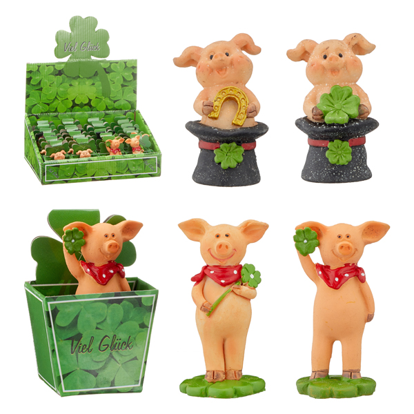 [CEP-53133] Glückschwein in Geschenkbox, 4/s, ca.7cm
