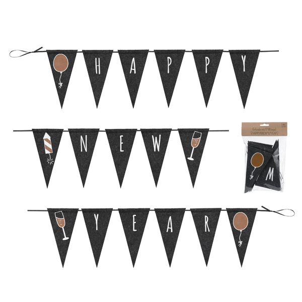 [CEP-45775] Girlande Filz Happy new Year, ca.280cmL