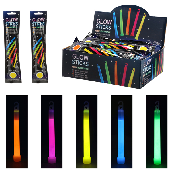 [CEP-12892] Neon Leuchtstick 15cm, 5 Farben sort.