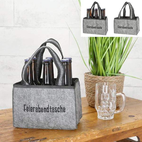 [CEP-68690] Flaschenträger Filz "Feierabendtasche"