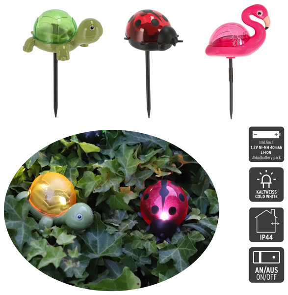 [CEP-56524] Solar LED Lichter, Tier, 3/S, ca. 15cmH
