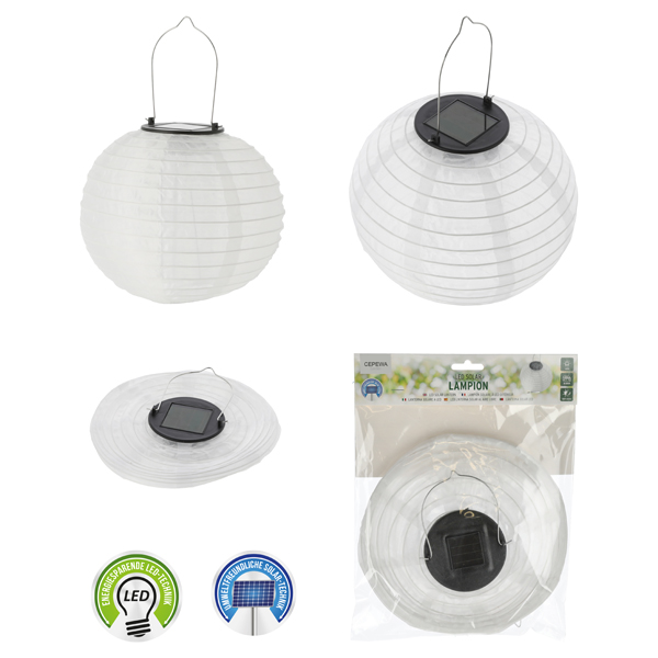 Solar LED Lampion, weiß, ca. 20cmD