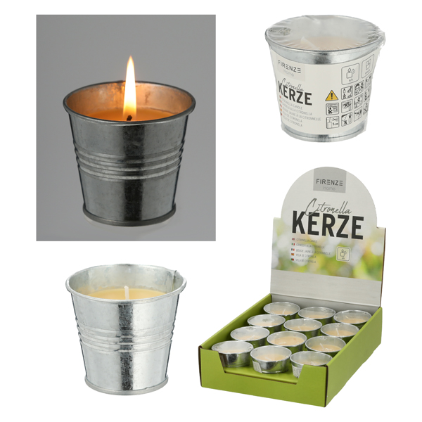 [CEP-56180] Kerze Citronella im Zinktopf, ca 6x6cm