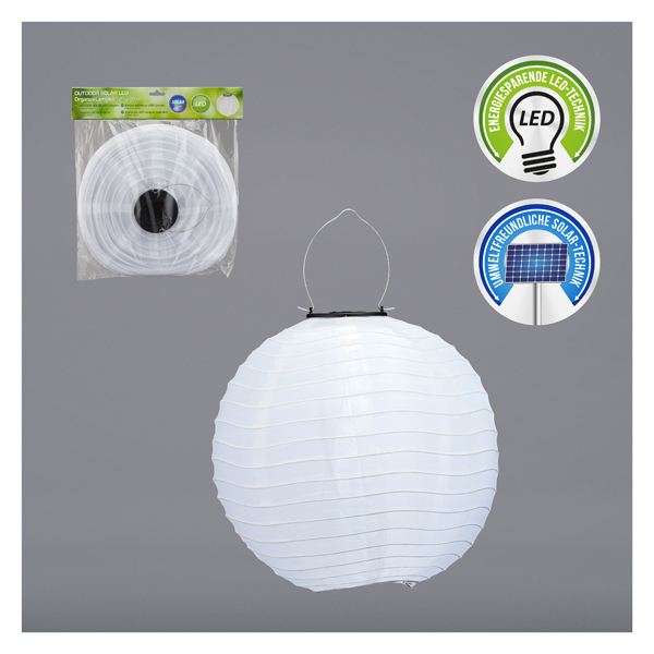 [CEP-70979] LED Solar Lampion OUTDOOR, weiß, gr, 30cm
