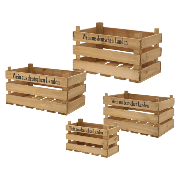 [CEP-53596] Holzkiste, 4er Set, ca.40x26x22cmH